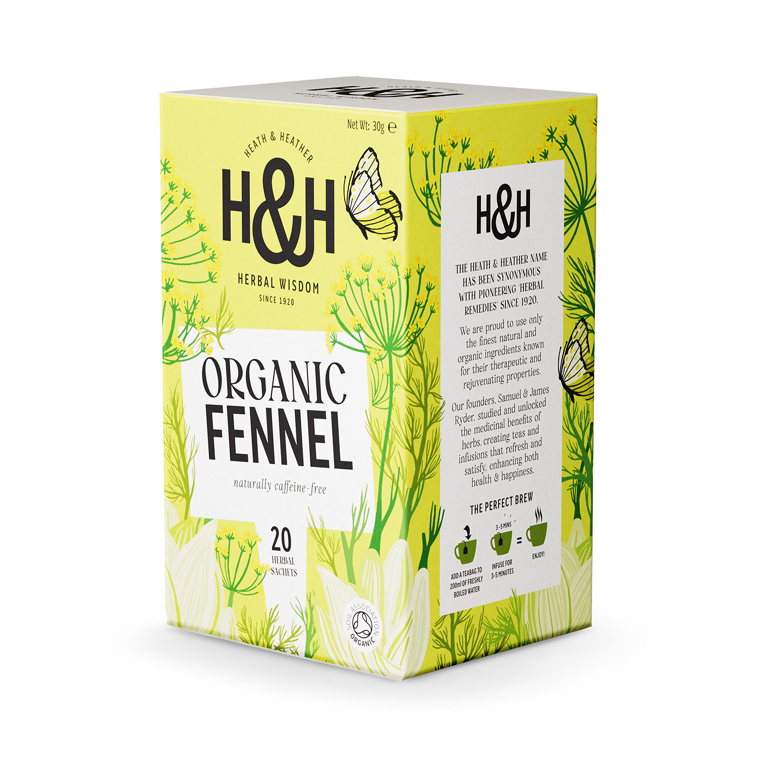 Heath & Heather organic fennel tea 20 bags - British product