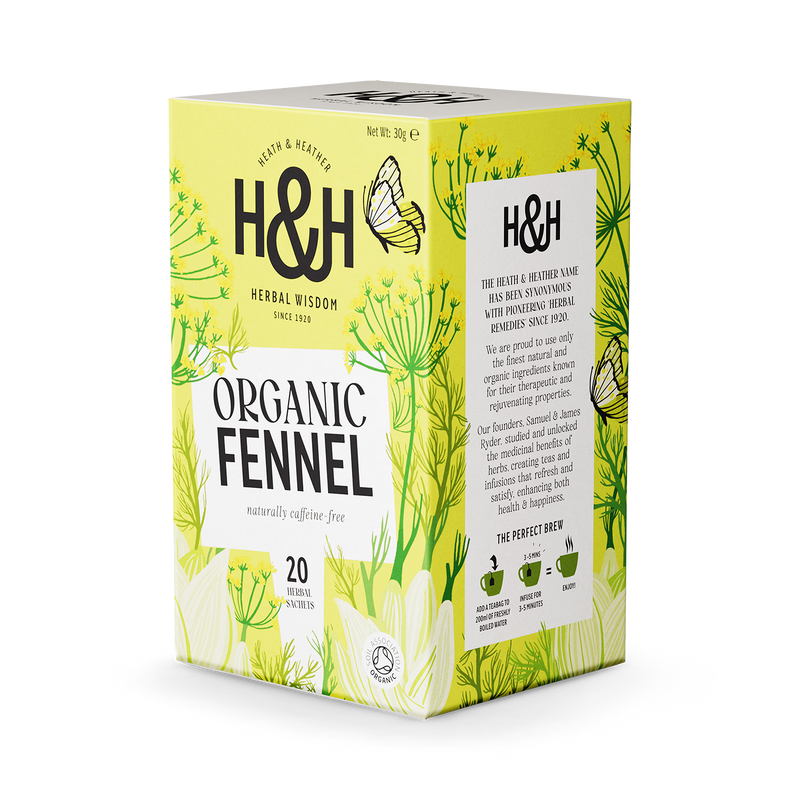 Heath & Heather organic fennel tea 20 bags - British product
