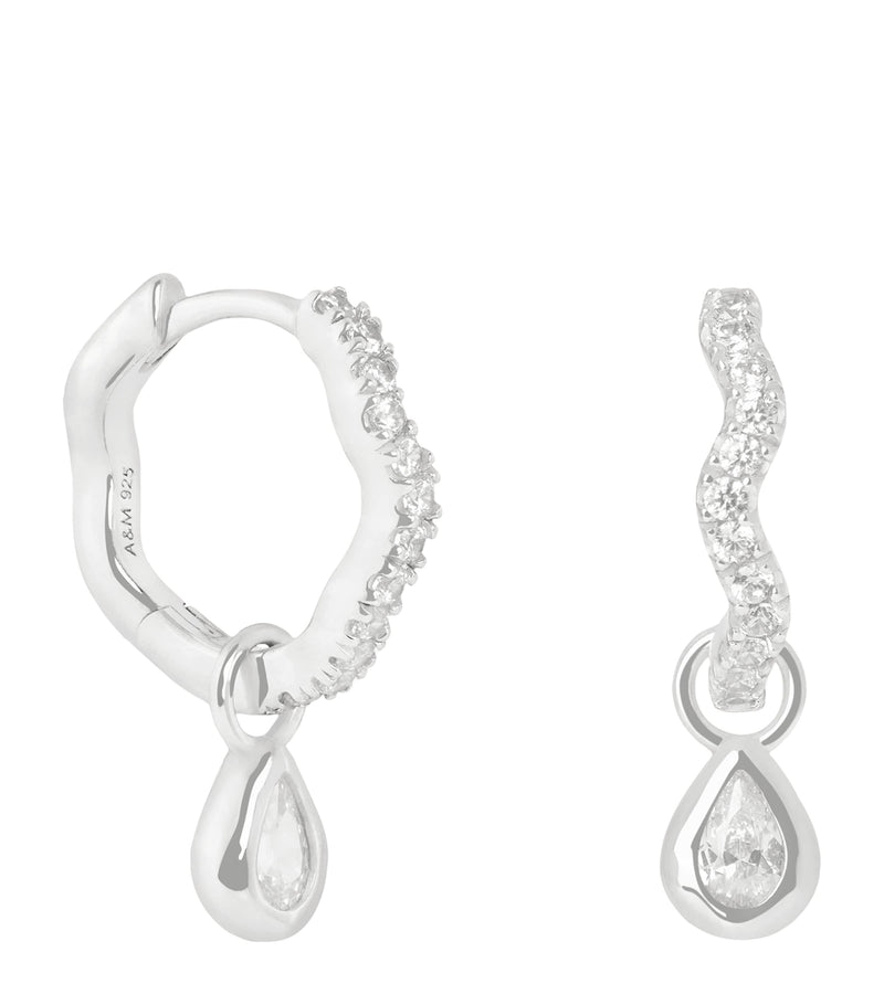 Astrid & Miyu huggie earrings with cubic zirconia, UK version