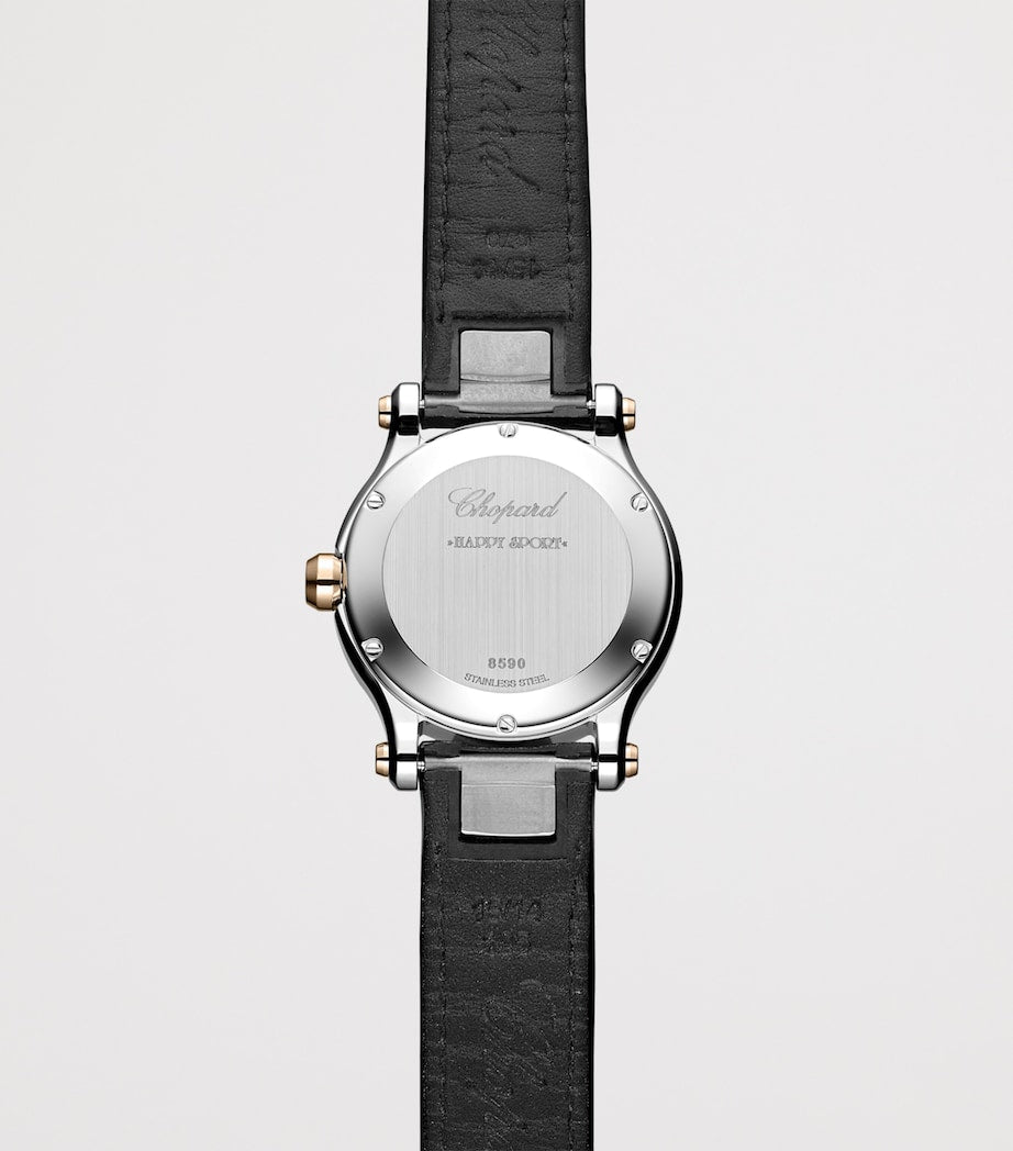 Chopard Happy Sport stainless steel rose gold diamond watch 30mm (British brand)