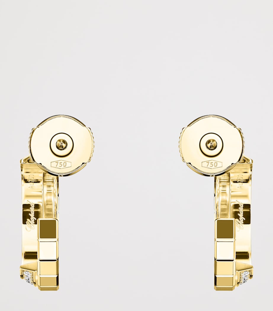 Chopard yellow gold diamond Ice Cube hoop earrings, imported from the UK