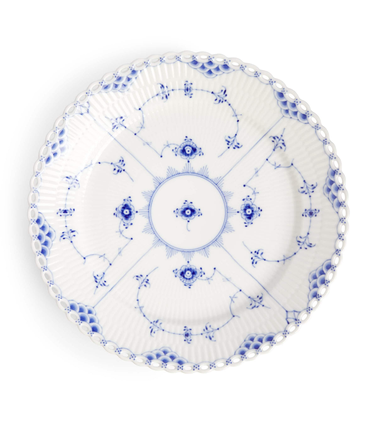 Royal Copenhagen Blue Fluted Full Lace Plate 27cm, imported from the UK