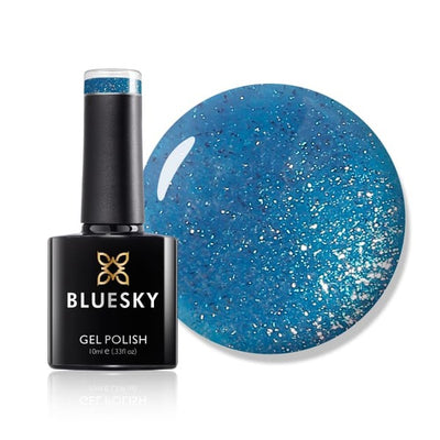 Superdrug Bluesky Gel Polish Electric Glitter Blue Gel Polish- Buy online at McGrocer