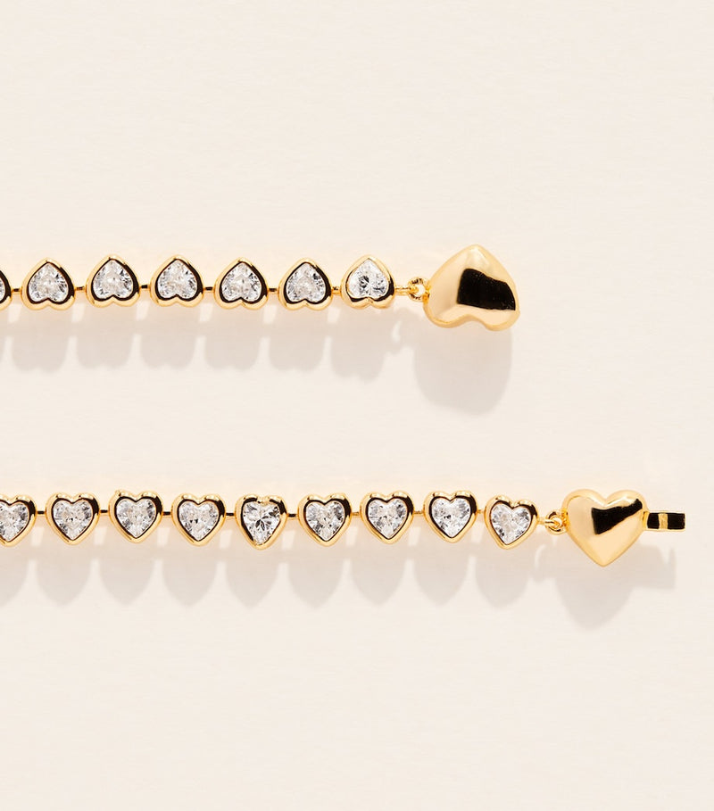 Astrid & Miyu gold-plated heart tennis necklace, UK version