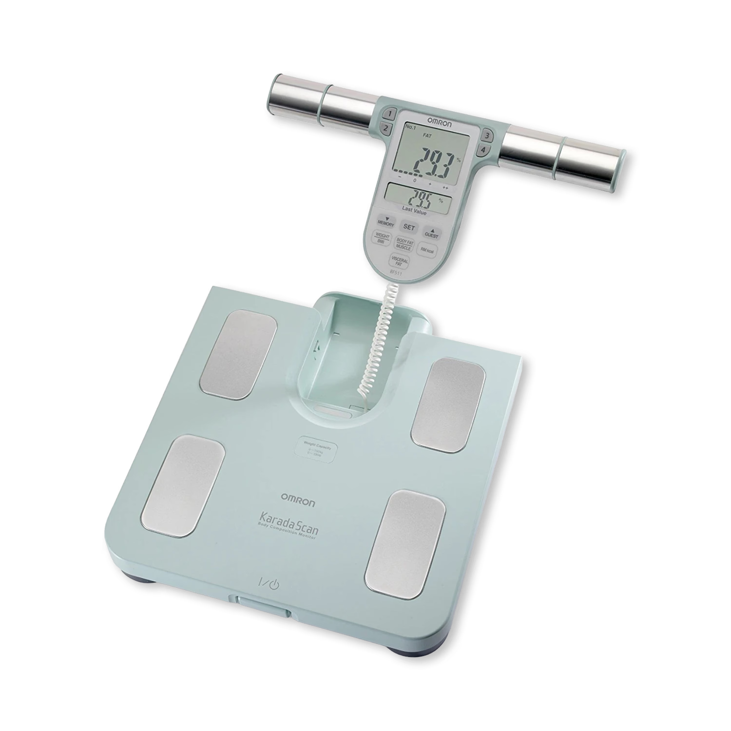 Omron BF511 Turquoise body composition monitor - British product