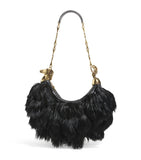 Chloé black feather crescent shoulder bag - British product
