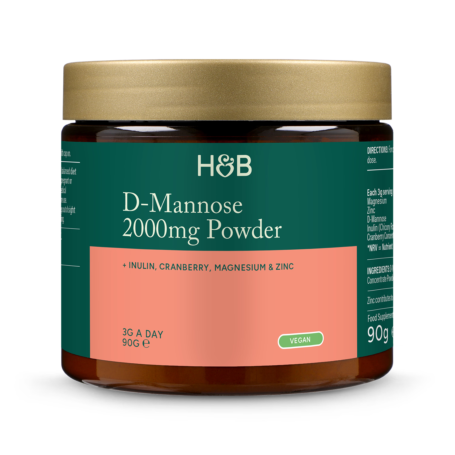 Holland & Barrett D Mannose Powder Immune Support 90g, UK version