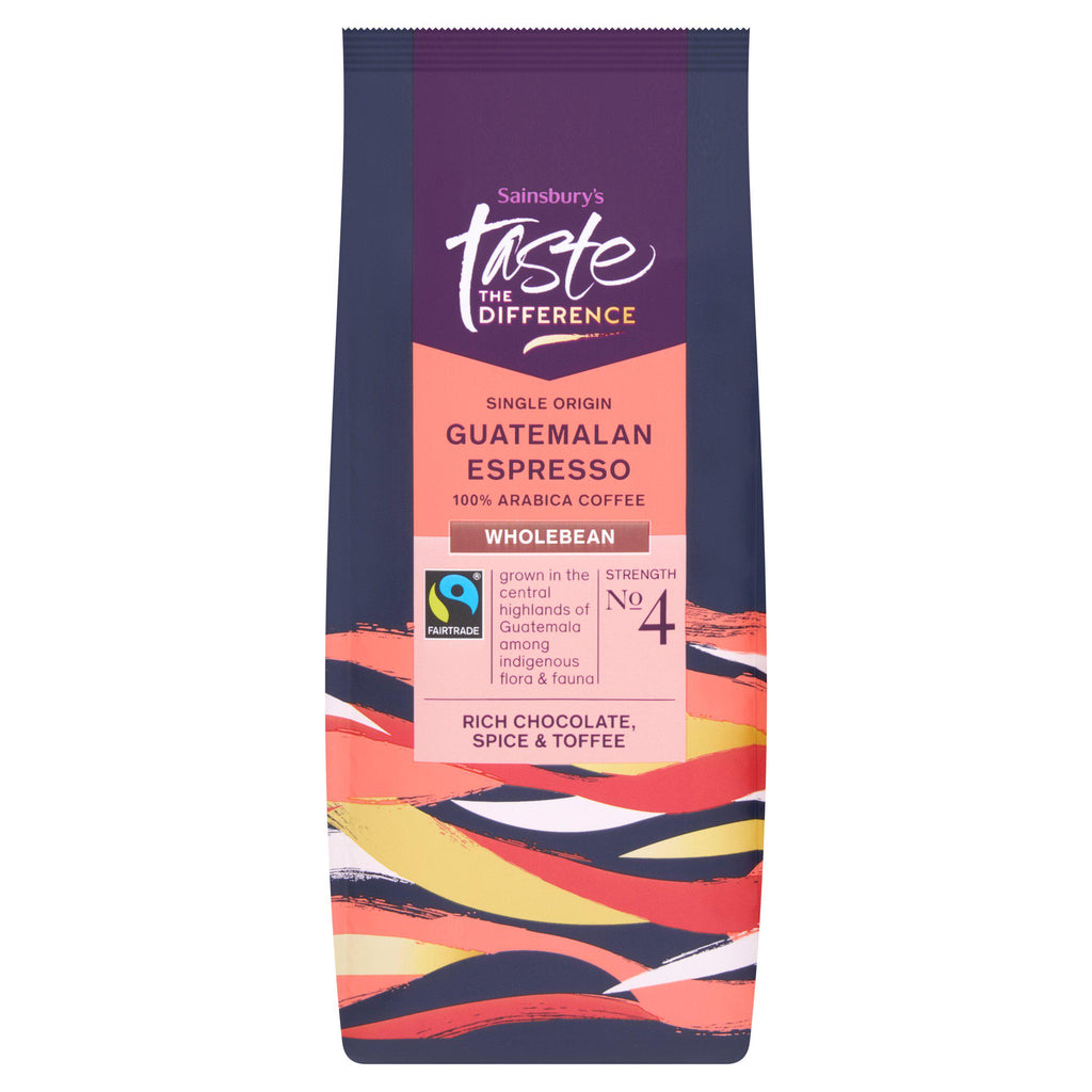 Sainsbury's Guatemalan Espresso Beans, Taste the Difference, Strength 4 227g