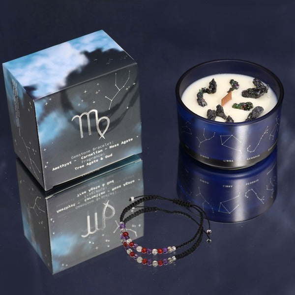 Serenityy's Virgo crystal candle with gemstone bracelet 320g, UK version