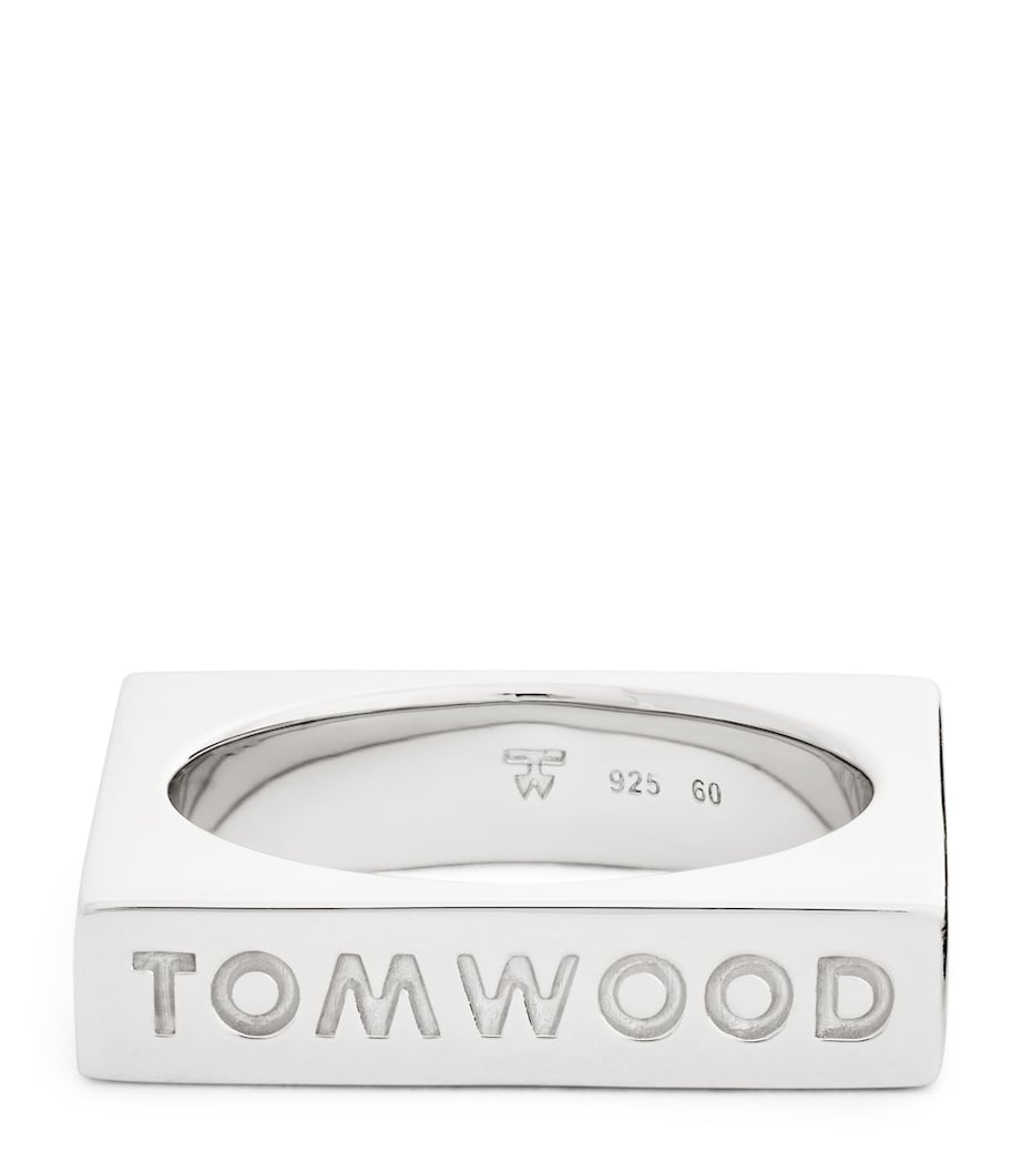 Tom Wood sterling silver square ring - British product