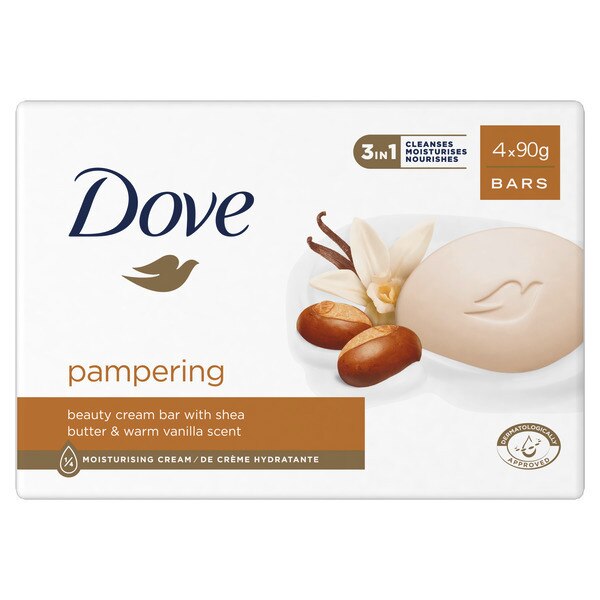 Dove Purely Pampering Beauty Bar Shea Butter 4X90G GOODS Superdrug   