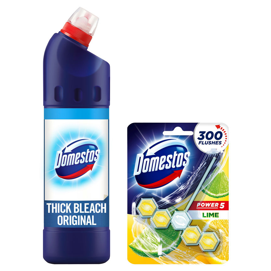 Domestos Bleach Original & Rim Block Lime Bundle GOODS ASDA   