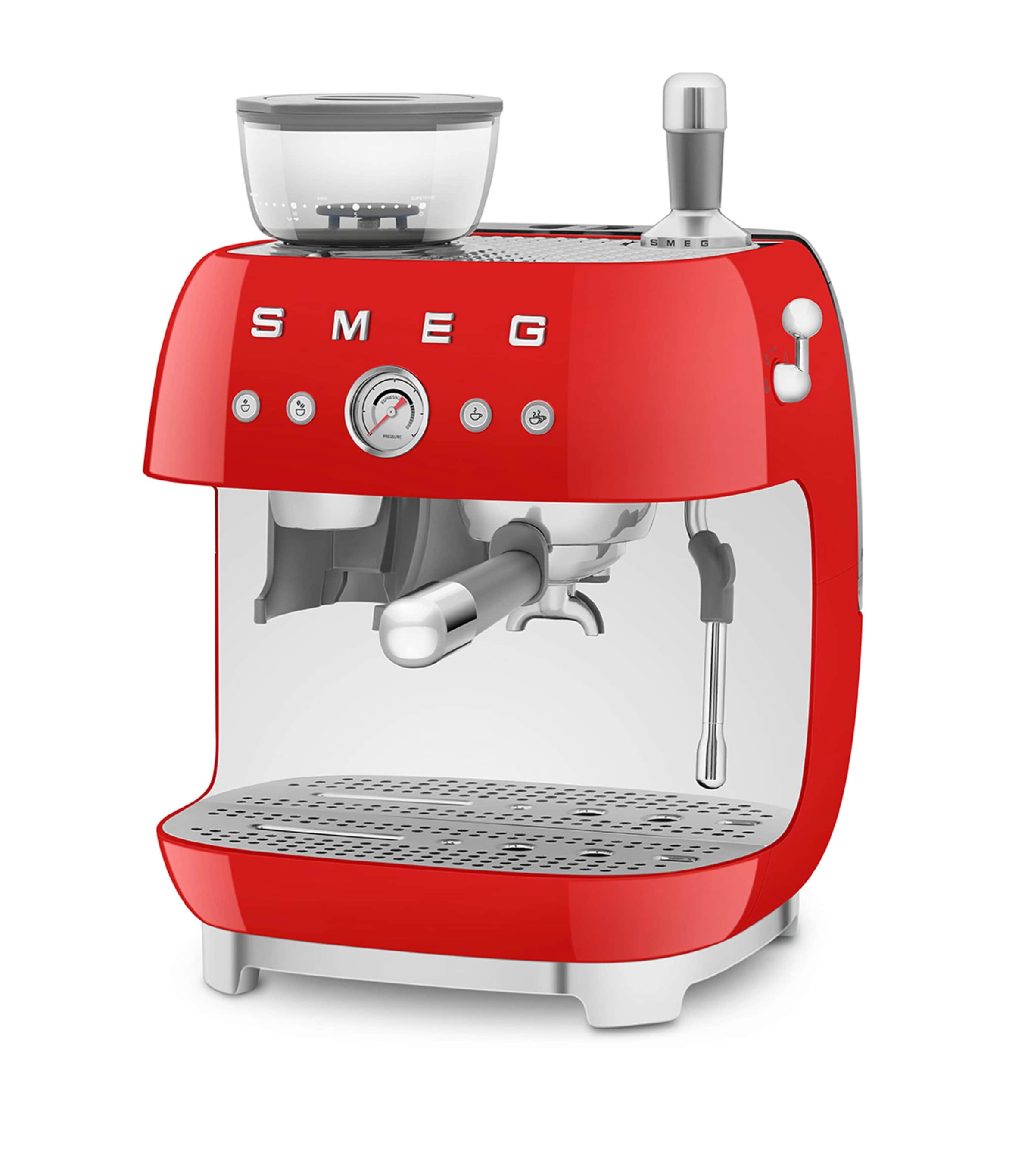 Smeg espresso coffee machine with grinder and milk frother (British brand)
