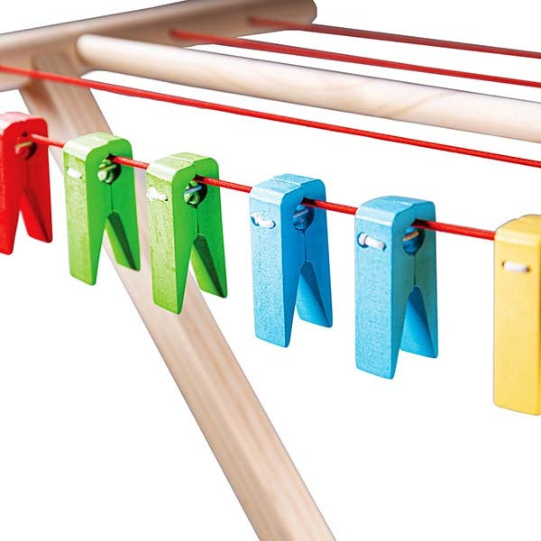 Bigjigs Toys Wooden Pretend Play Clothes Airer