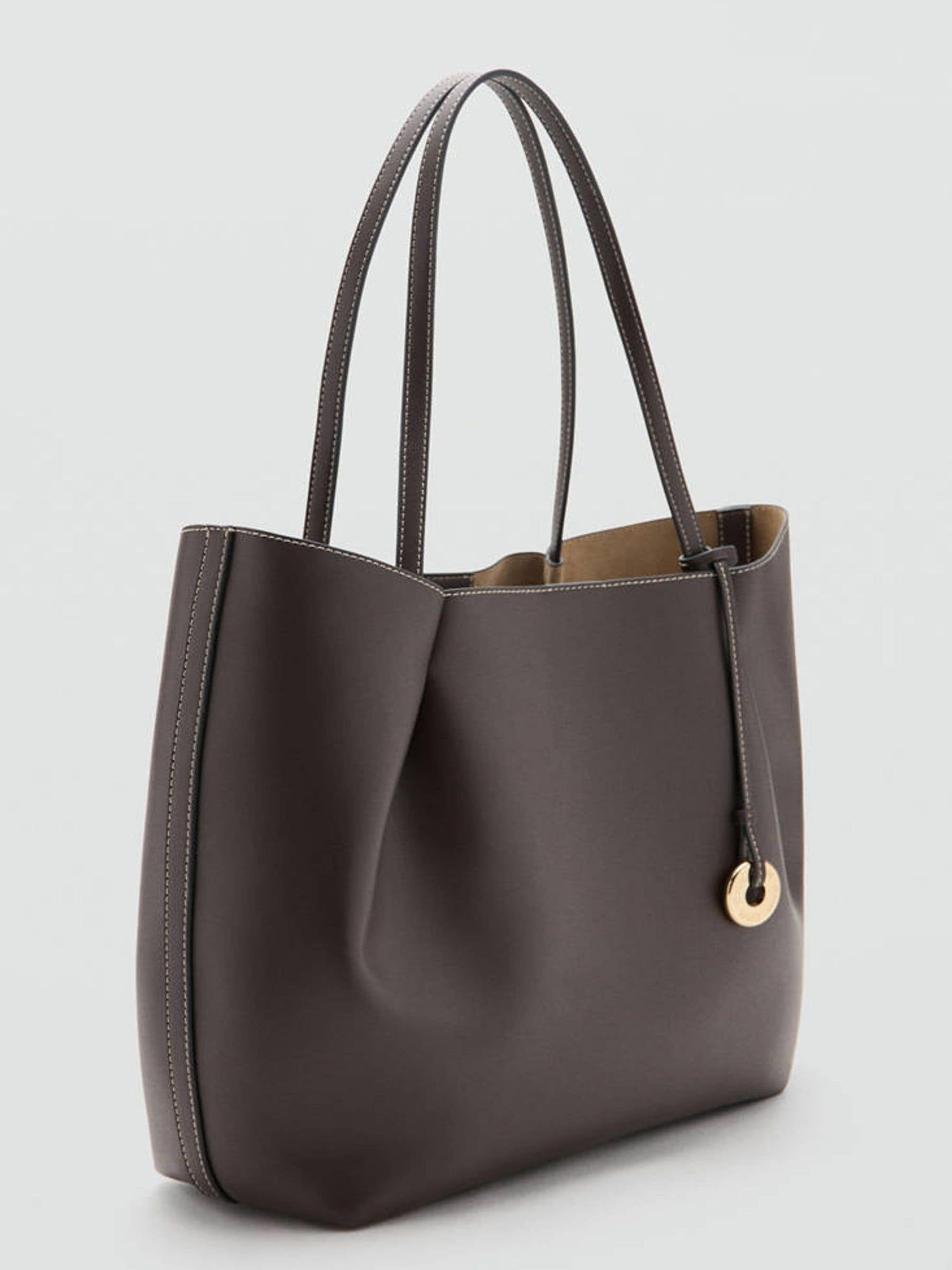 Mango brown structured tote bag (British brand)