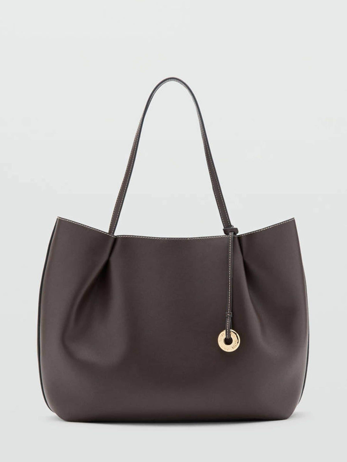 Mango brown structured tote bag (British brand)