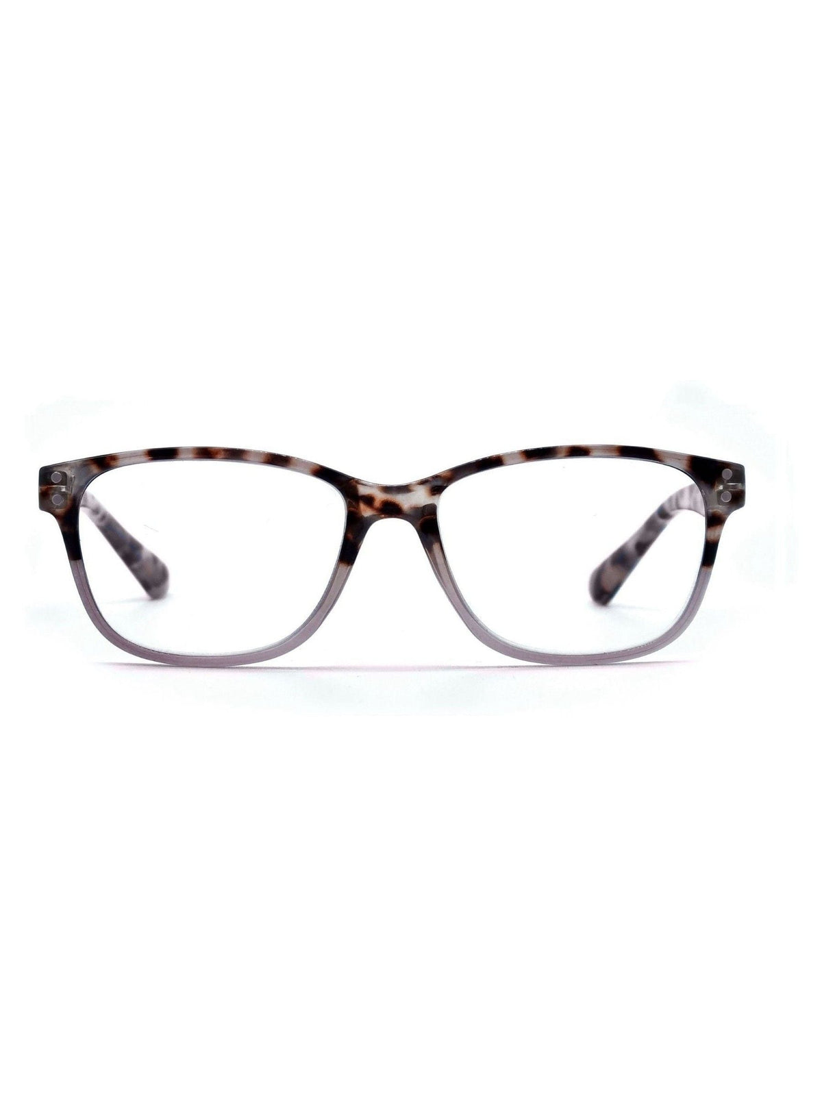 Brown gradient tortoiseshell reading glasses with silver pins, imported from the UK