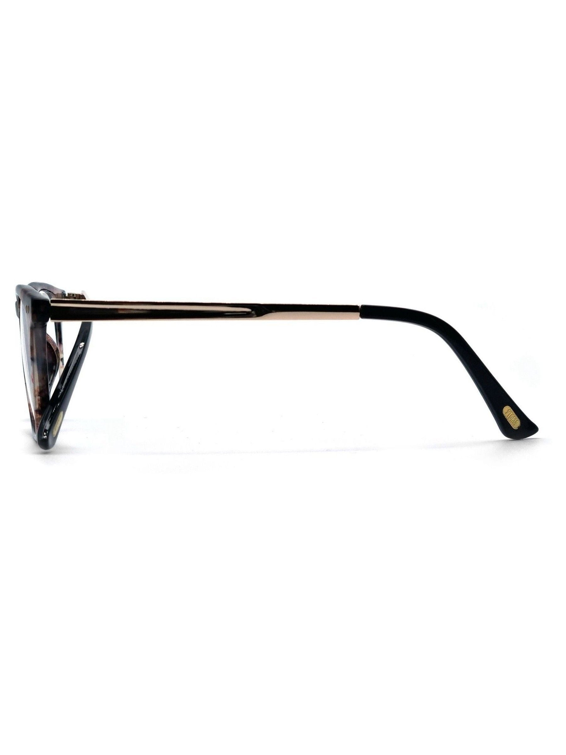 Reading glasses with brown marble effect and gold temples, imported from the UK