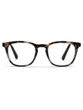 Reading glasses with brown marble effect and gold temples, imported from the UK