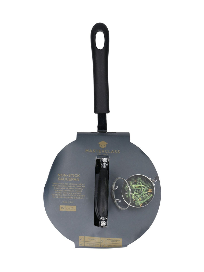 MasterClass grey heavy duty non stick saucepan 16cm, imported from the UK