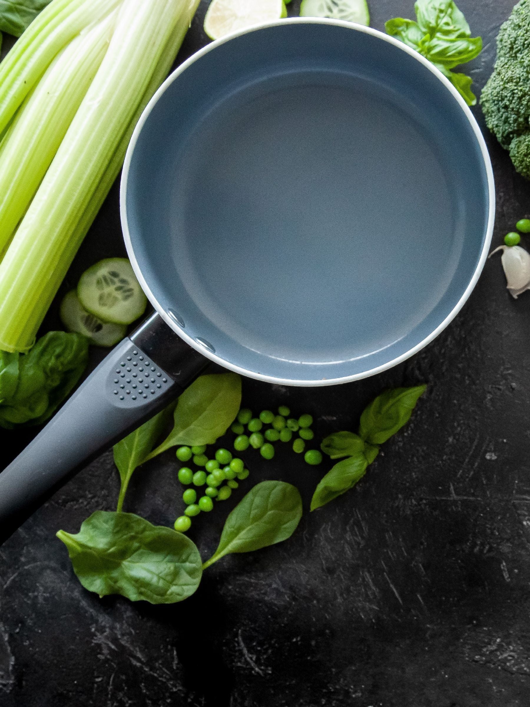 Masterclass Grey ceramic coated saucepan 16cm, imported from the UK