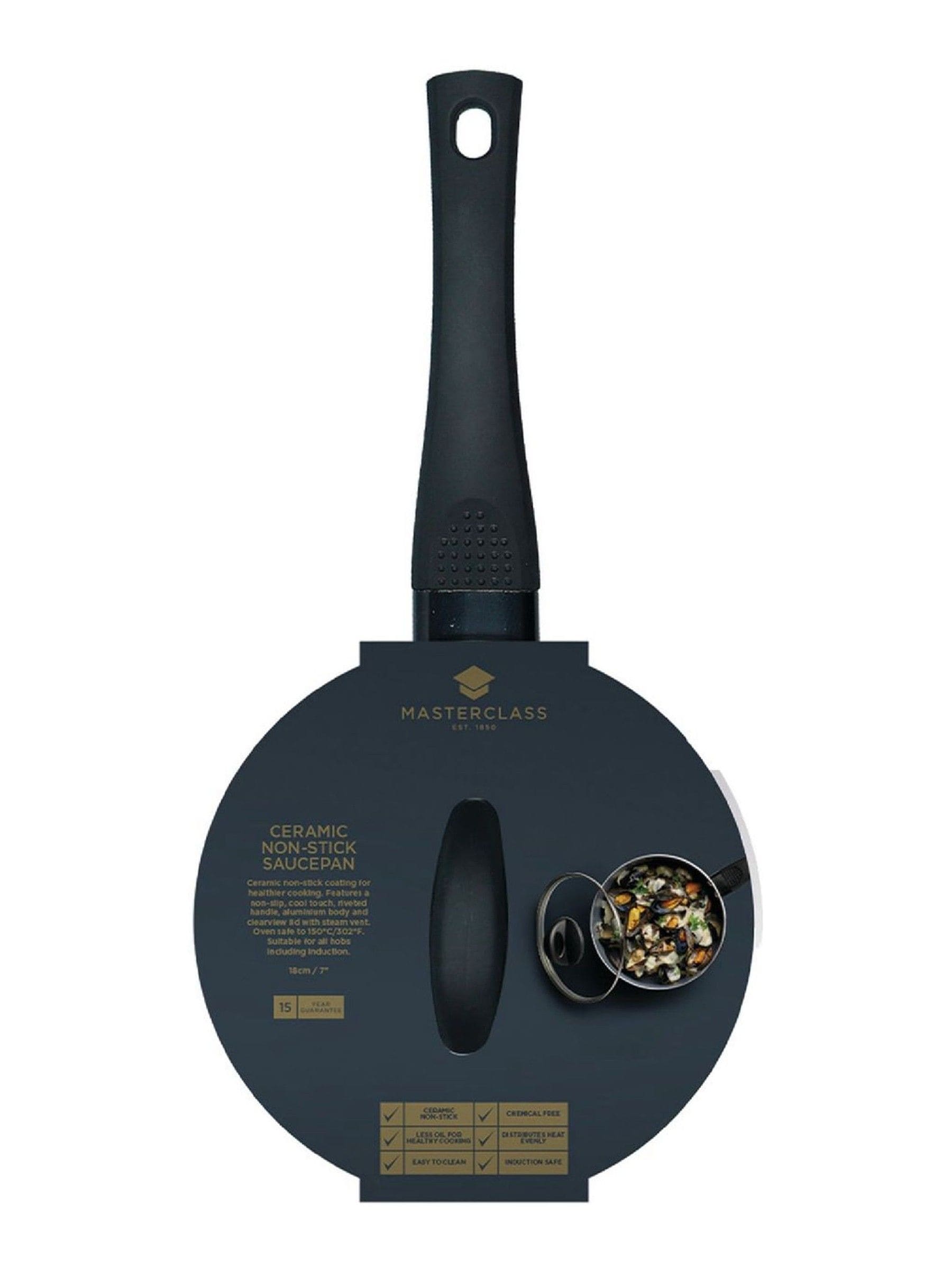 Masterclass Grey Ceramic Coated Saucepan 18cm, imported from the UK