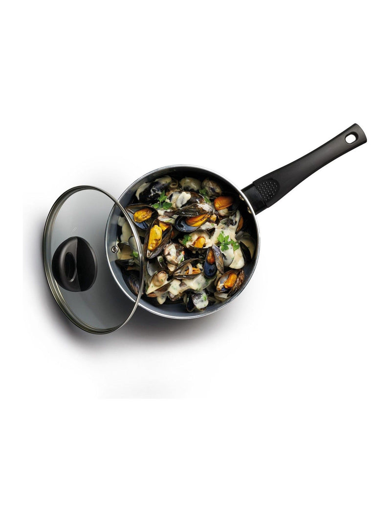 MasterClass Grey Ceramic Coated Saucepan 20cm, imported from the UK