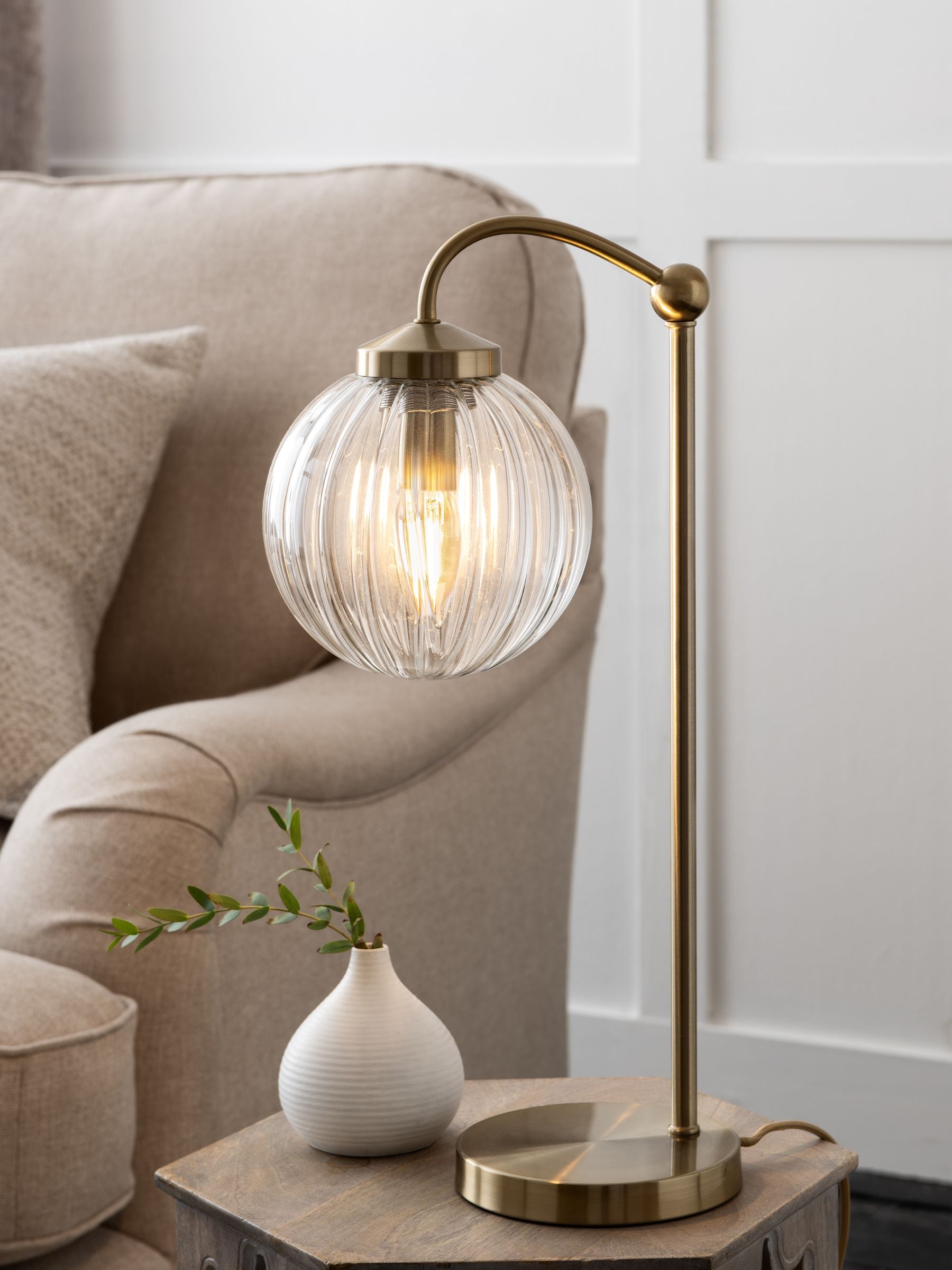 Brass Bourton desk lamp 48cm height, imported from the UK