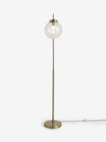 Lampe sur pied Bourton en laiton avec abat-jour en verre, version UK