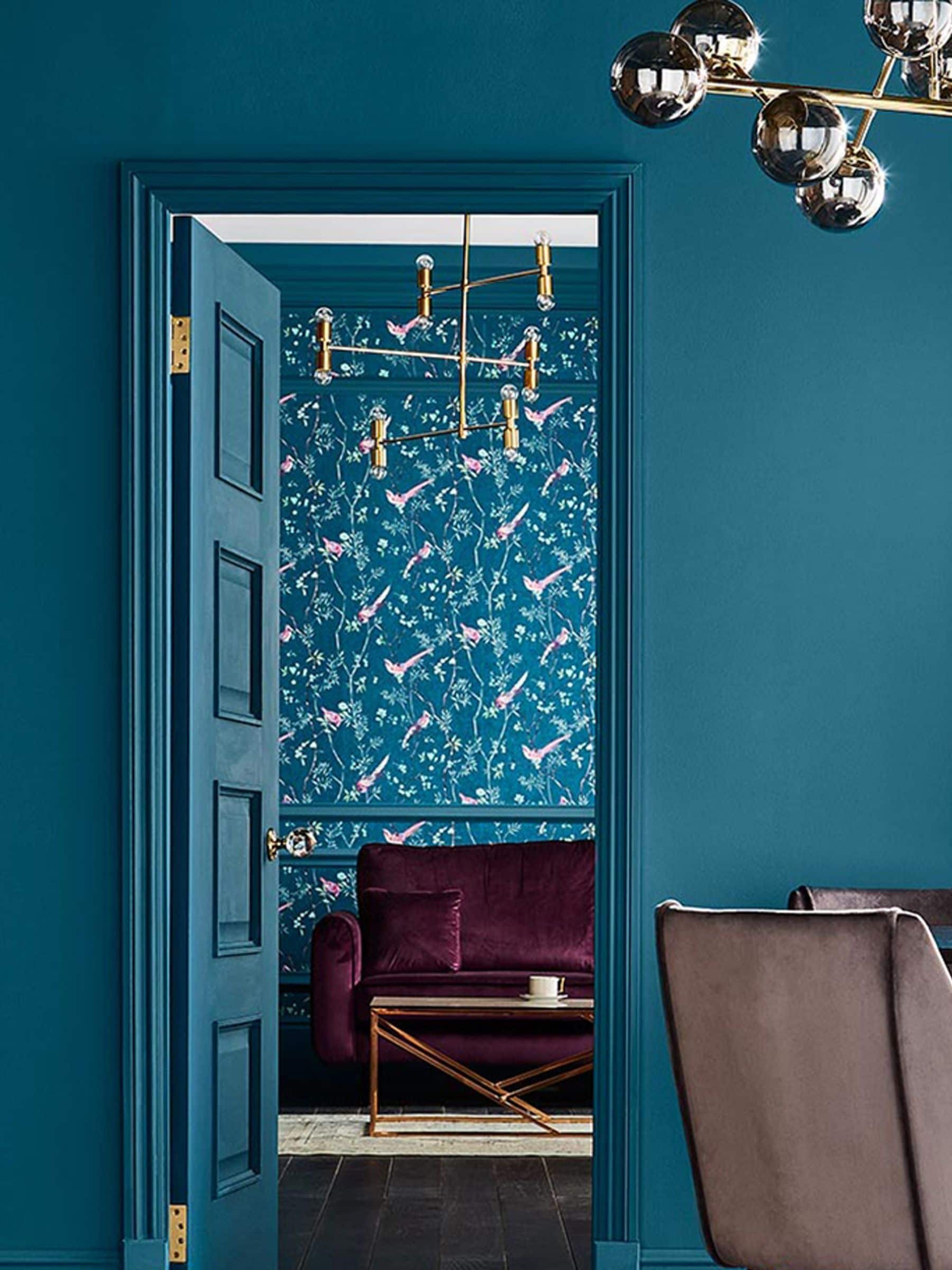 Graham & Brown Tiru teal blue matt emulsion paint (British brand)