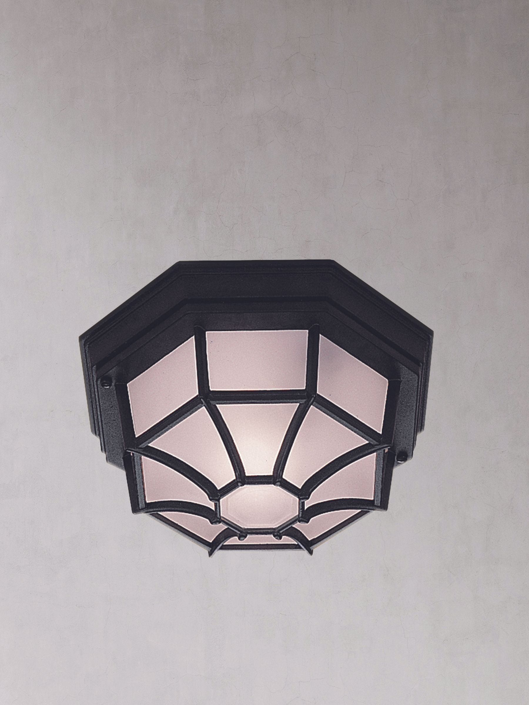 Searchlight Black Delaware Outdoor Flush Deckenleuchte - Britisches Produkt