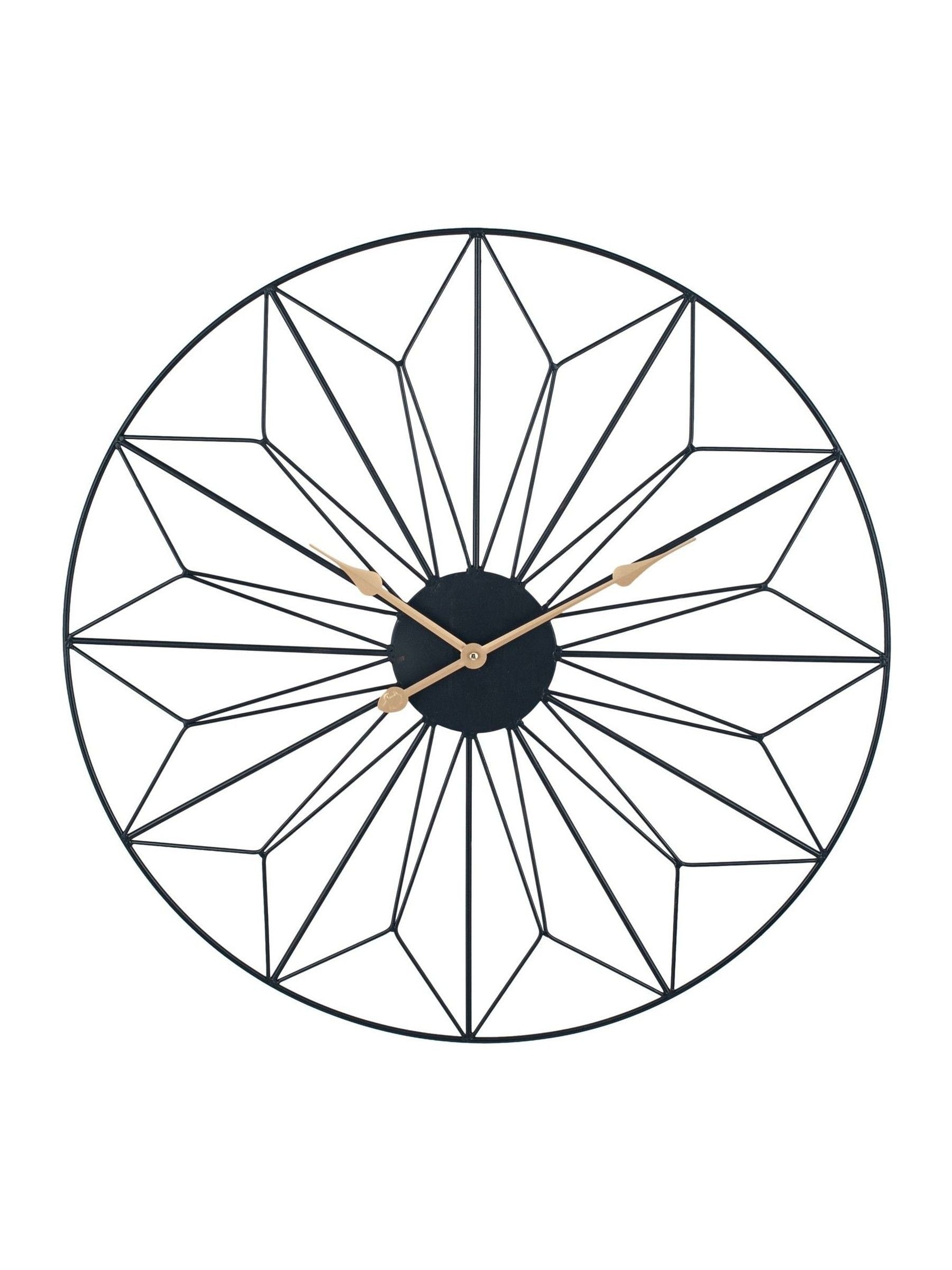 Pacific Black black and gold geometric wall clock, imported from the UK