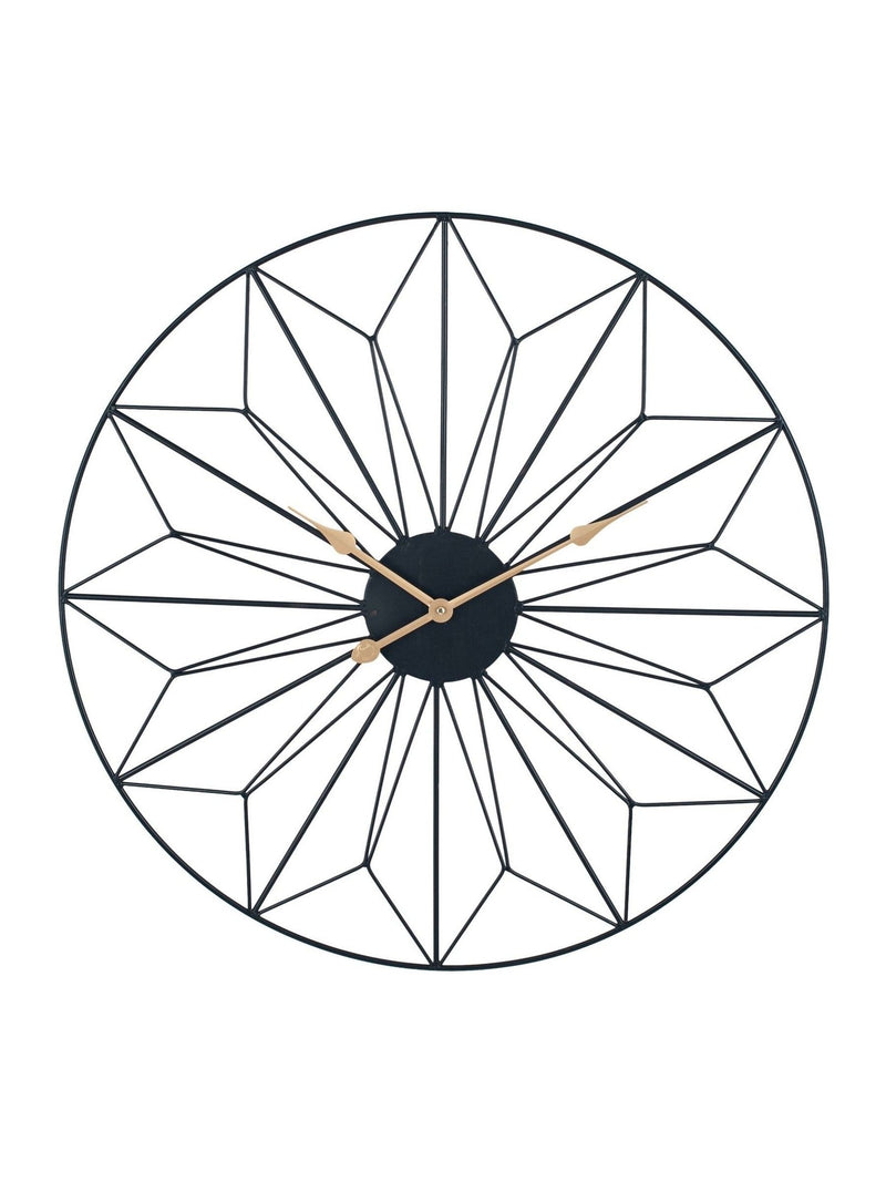 Pacific Black black and gold geometric wall clock, imported from the UK