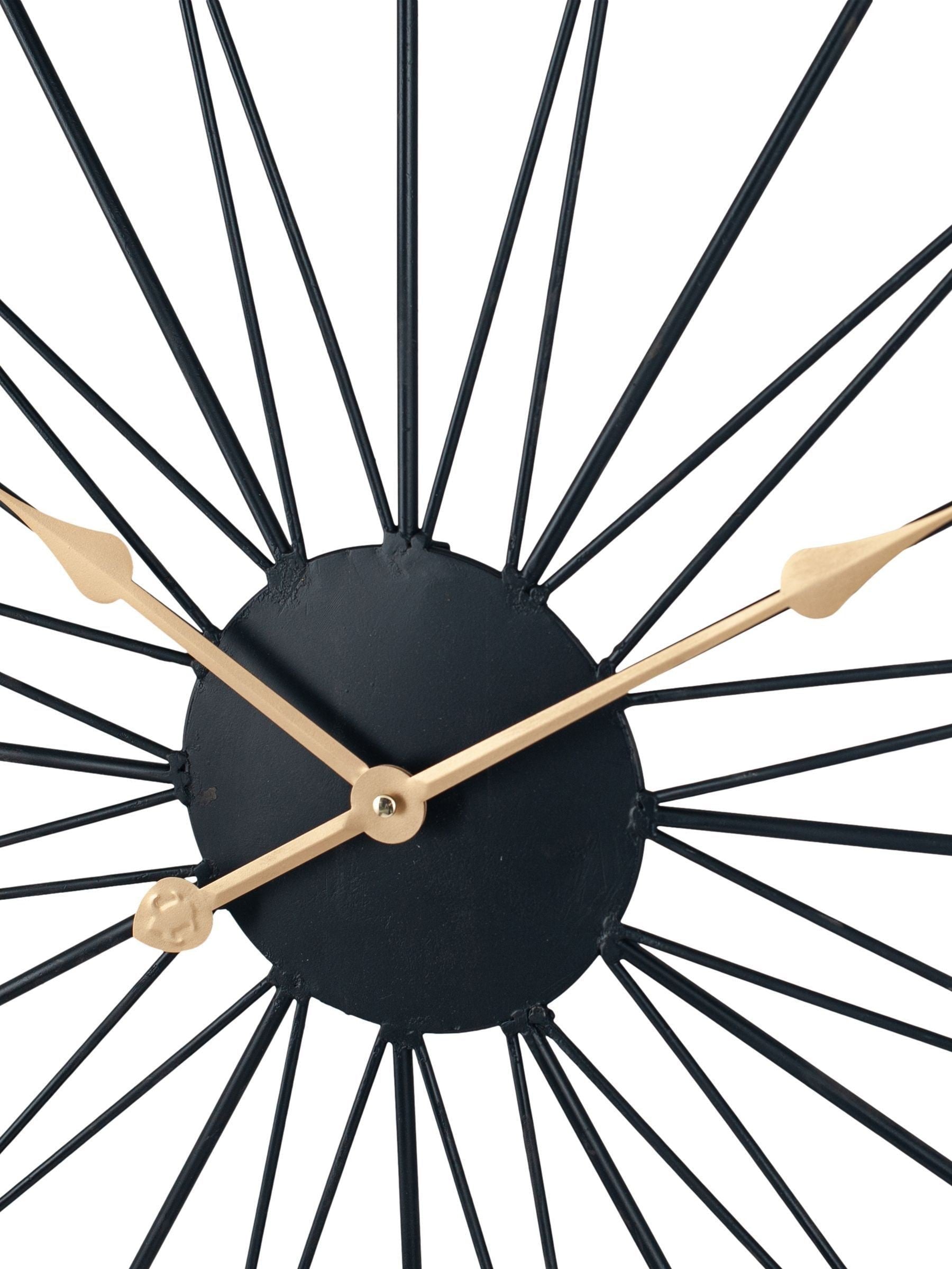Pacific Black black and gold geometric wall clock, imported from the UK
