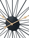Pacific Black black and gold geometric wall clock, imported from the UK