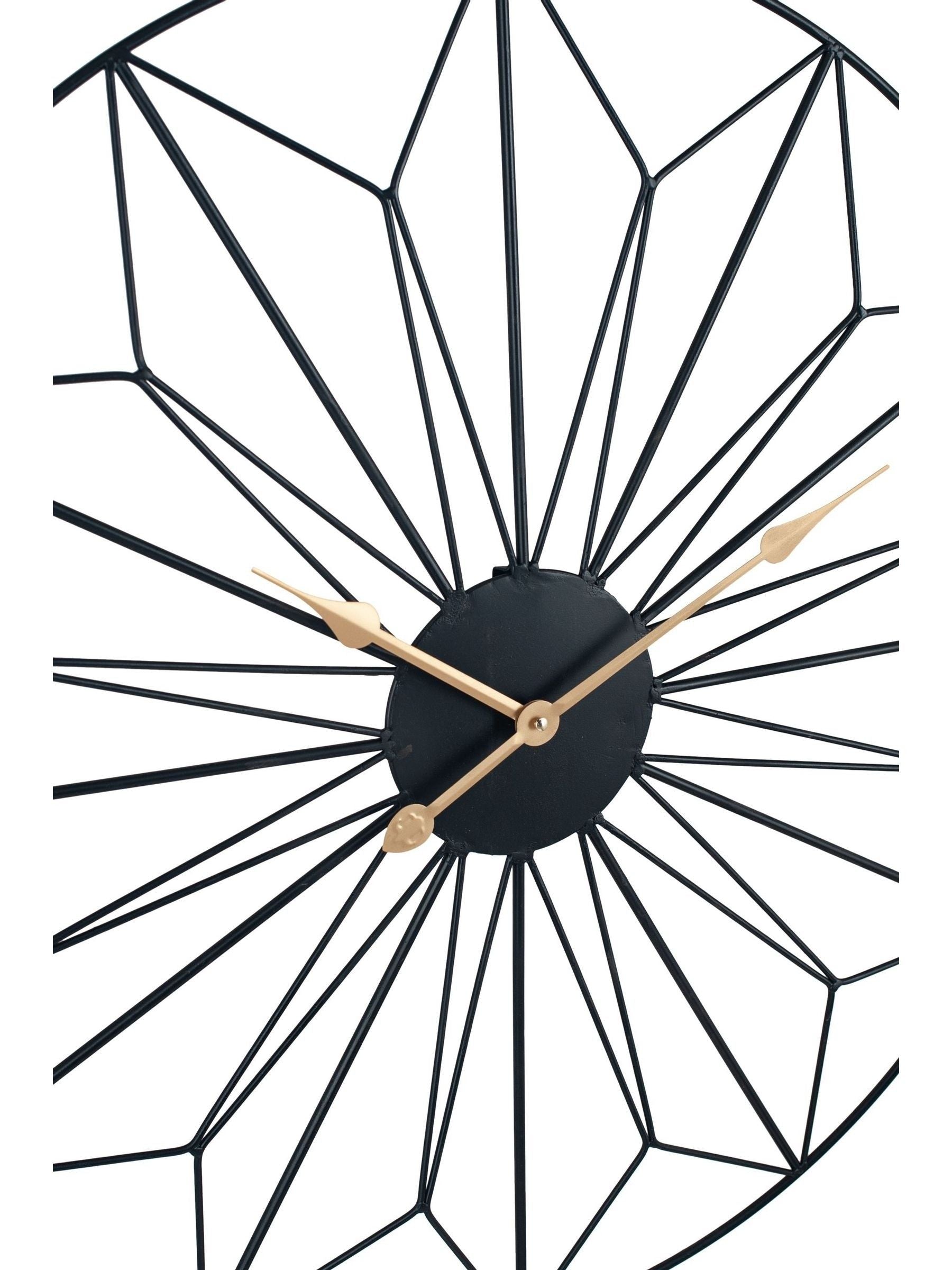 Pacific Black black and gold geometric wall clock, imported from the UK