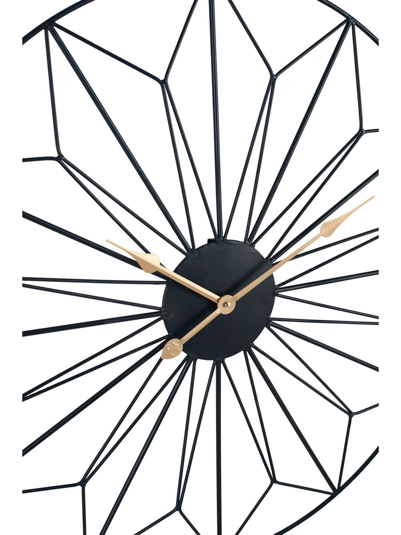 Pacific Black black and gold geometric wall clock, imported from the UK