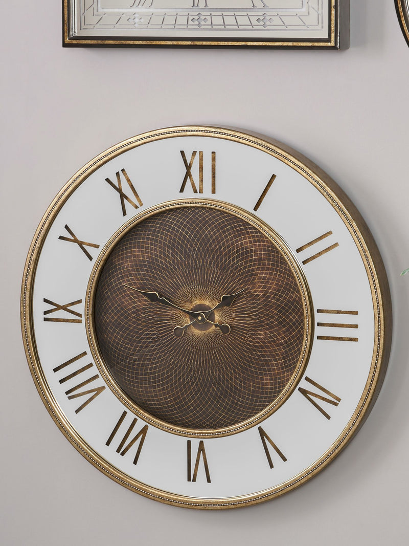 Pacific Gold antique metal mirror wall clock 80cm, imported from the UK