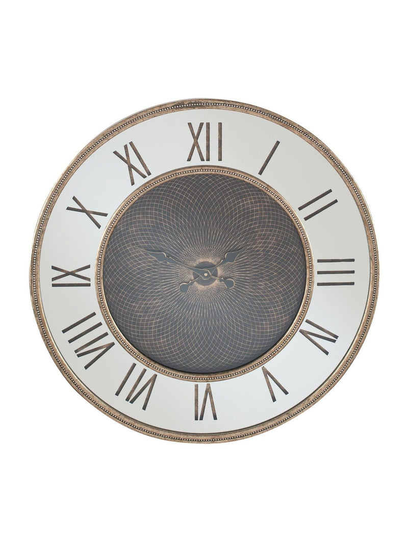 Pacific Gold antique metal mirror wall clock 80cm, imported from the UK