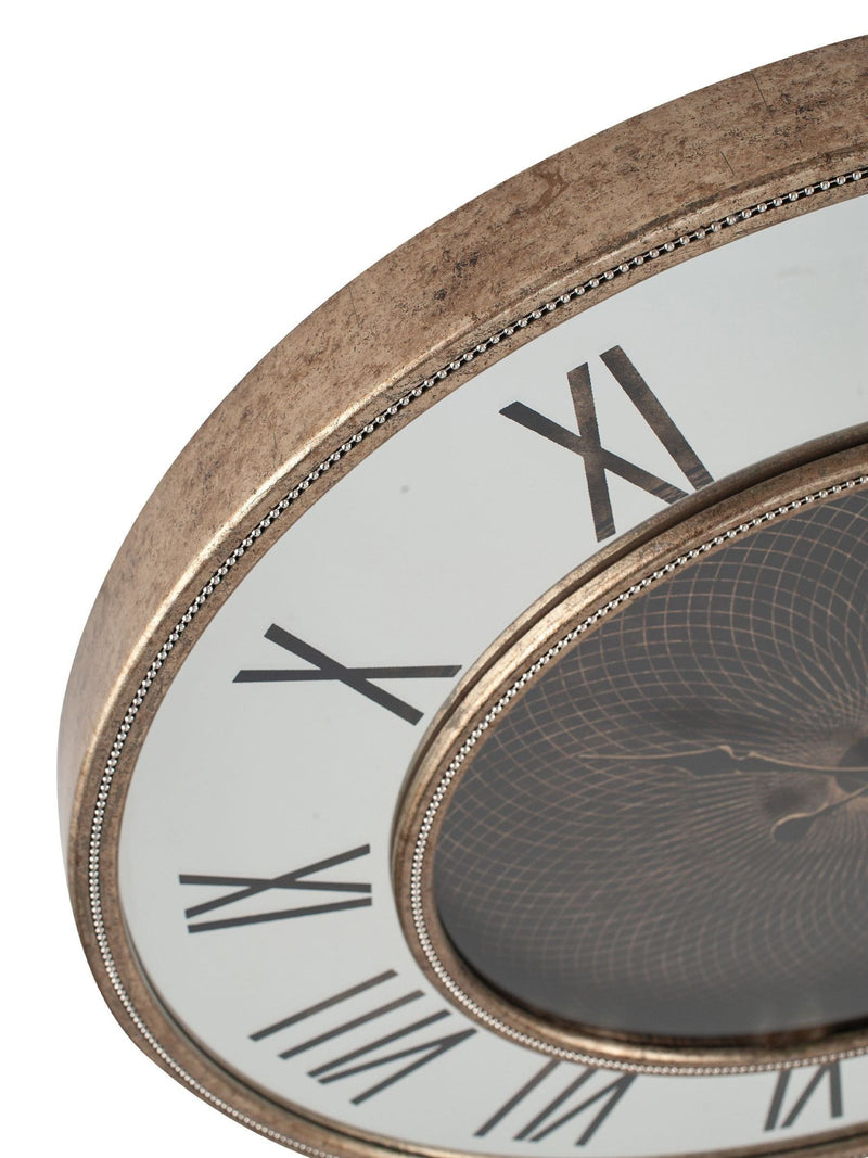 Pacific Gold antique metal mirror wall clock 80cm, imported from the UK