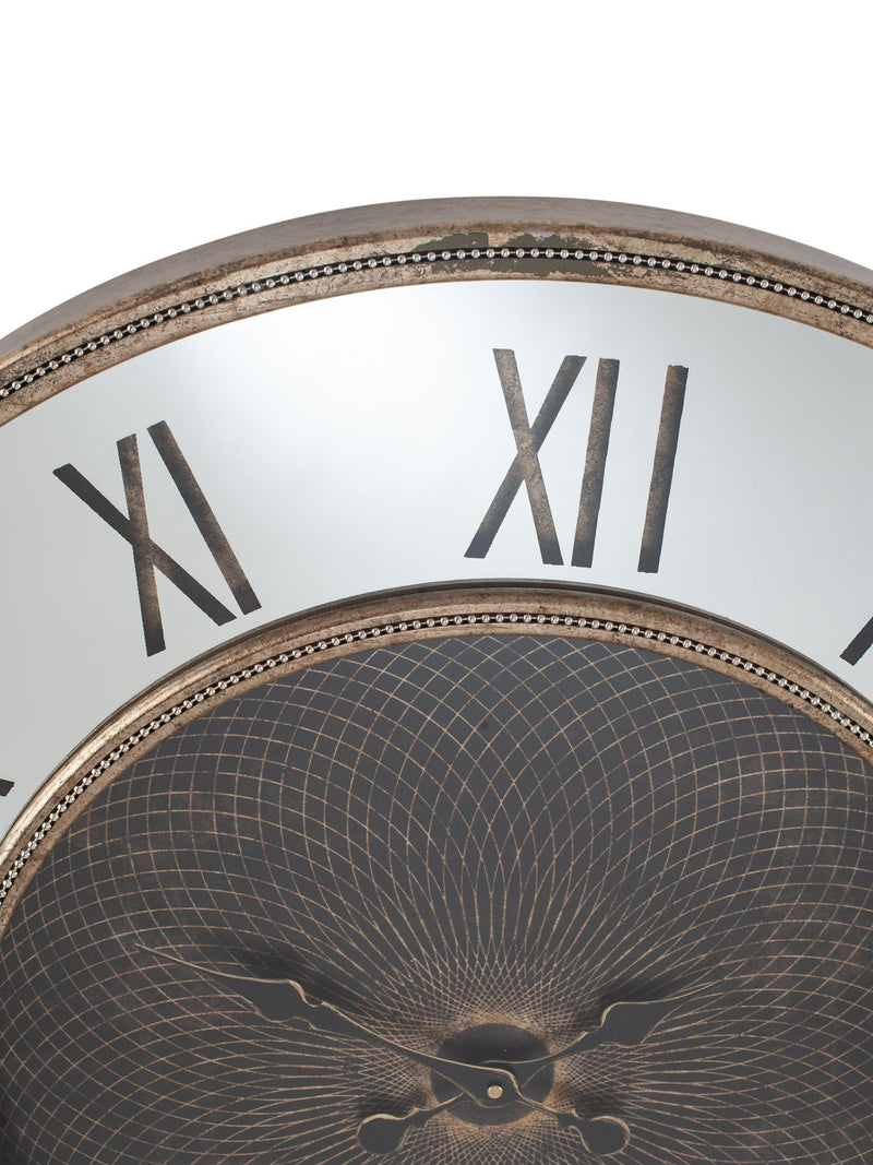 Pacific Gold antique metal mirror wall clock 80cm, imported from the UK