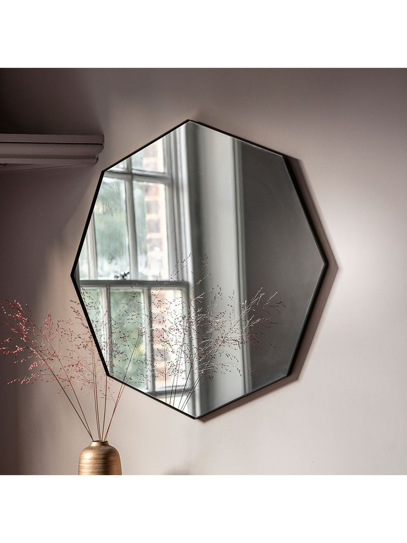 Gallery Home Black Drew Octagon Mirror 80cm x 80cm, UK version
