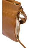 Conkca dark tan Yayoi leather cross-body bag - British product