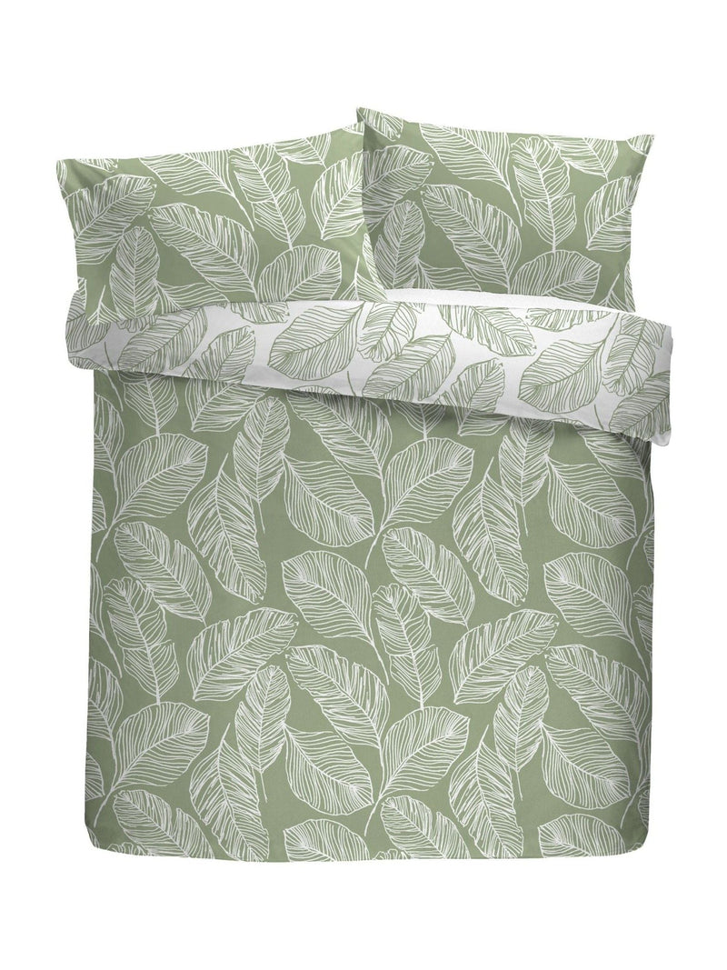 Matteo Fusion Green duvet cover and pillowcase set - British product