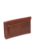 Conkca Cherish leather clutch bag conker brown (British brand)