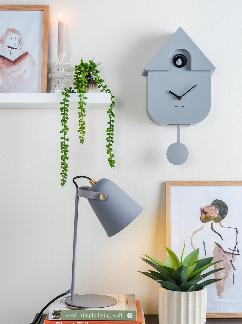 Karlsson White Cuckoo Alarm Clock 21.5cm, UK version