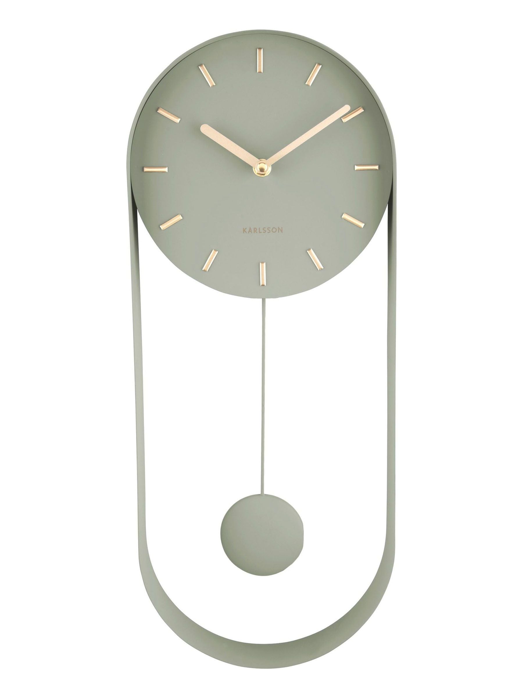 Karlsson Green Charm pendulum wall clock with golden details - British product