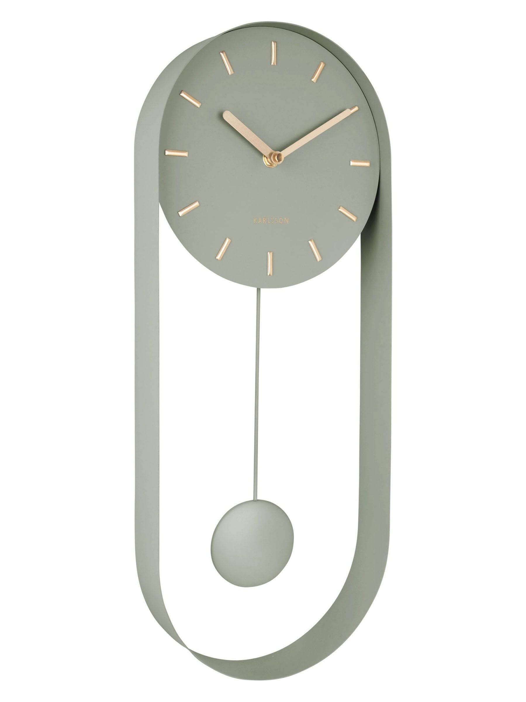 Karlsson Green Charm pendulum wall clock with golden details - British product