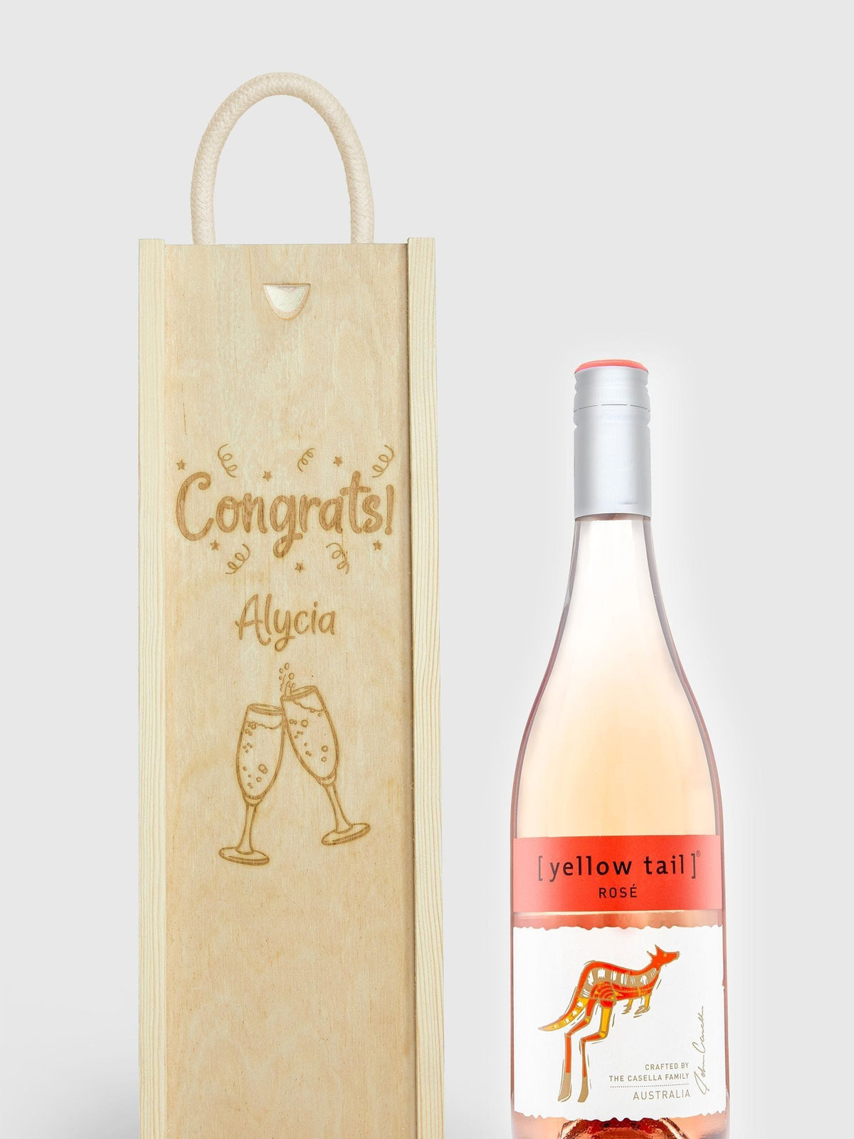 Personalised Congratulations Gift Box with Rose Wine by Gifted Drinks