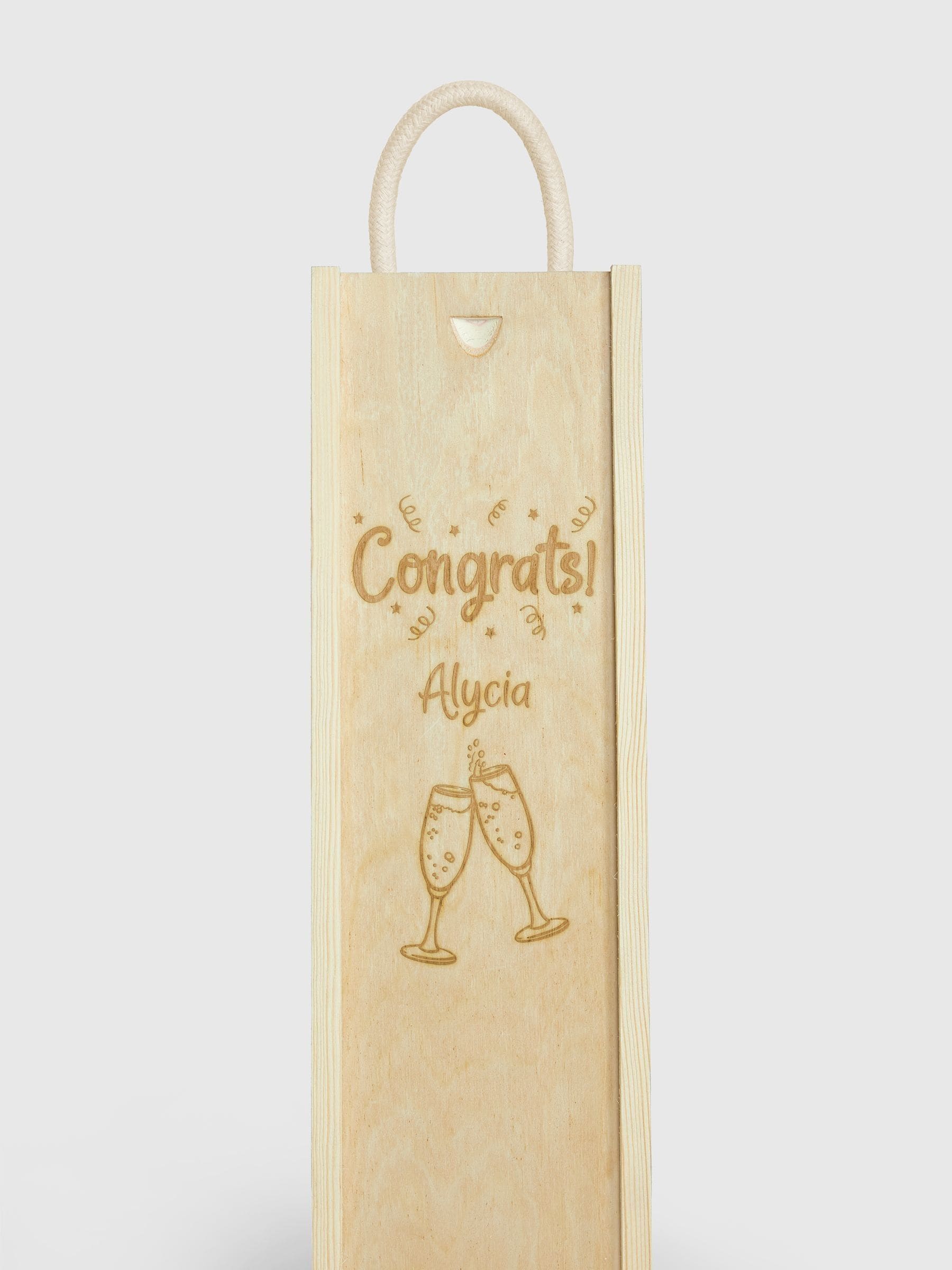 Gifted Drinks personalised congratulations red wine gift box, imported from the UK